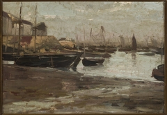 Fishing port, sketch by Aleksander Gierymski