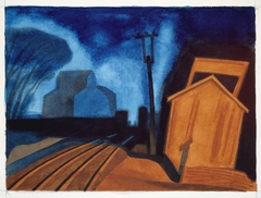 Flag Station, Elizabeth, New Jersey by Oscar Florianus Bluemner