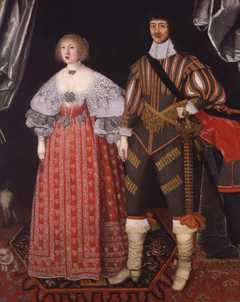 Florence Poulett, daughter of John, 1st Lord Poulett, and her husband Thomas Smyth of Long Ashton, Somerset by Anonymous