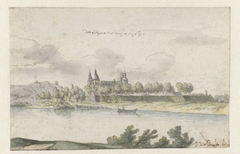 Gezicht op de schans Navagne in Limburg by Josua de Grave