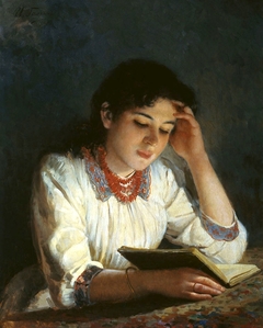 Girl reading by Tony Robert-Fleury