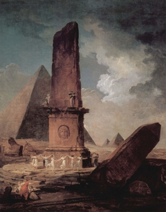 Girls Dancing Around An Obelisk by Hubert Robert