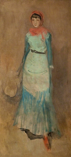 Harmony in Coral and Blue: Miss Finch c.1885  (oil) by James McNeill Whistler