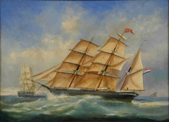 Het barkschip Johanna van rederij Joh. Meyes & Zn by anonymous painter