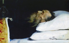 Historian Nikolai Ivanovich Kostomarov in His Coffin. by Ilya Repin