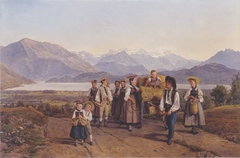 Homecoming from the harvest (On Lake Zug) by Ferdinand Georg Waldmüller