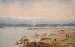 Horo Whenua Lake and Native Pah, Manawatu by Edith Halcombe