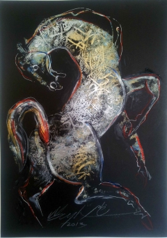 Horse with calligraphy 3 by Mazher Nizar