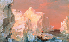 Icebergs and Wreck in Sunset by Frederic Edwin Church