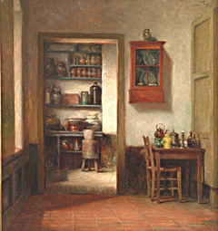 Interieur met voorraadkamer by Dolf Van Roy