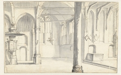 Interieur van de Sint-Odulphuskerk te Assendelft by Pieter Jansz Saenredam