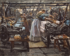 Interior from Hjula weaving Mill by Wilhelm Peters