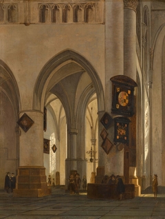 Interior of St Bavo Cathedral, Haarlem, with Figures Conversing by Gerrit Adriaenszoon Berckheyde