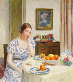 Interior with Josephine, London by Nora Heysen