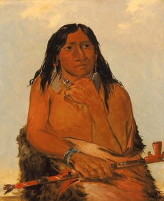 Is-sa-wáh-tám-ah, Wolf Tied with Hair, a Chief by George Catlin