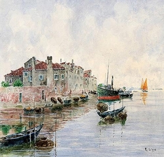 Italian Port View with Fishing Boats by Richard Lipps