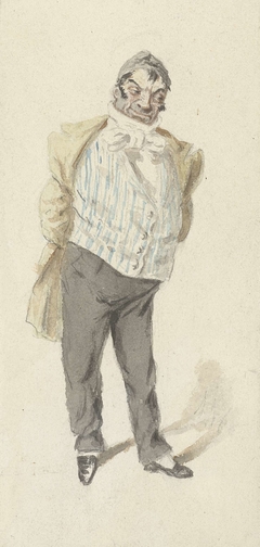 Karikatuur van een staande heer by Henri Bonaventure Monnier