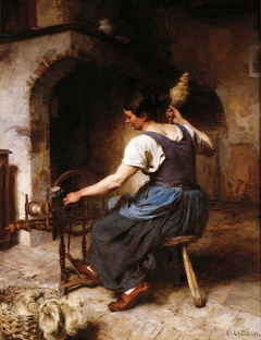 La Fileuse (La Hilandera) by Léon Augustin Lhermitte