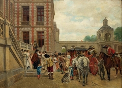 La llegada al castillo Throusps by Jean-Louis-Ernest Meissonier