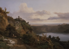 Lake Nemi by Jean-Charles-Joseph Rémond