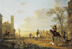 Landscape with Horse Trainers by Aelbert Cuyp