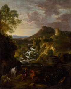 Landscape with the Cascades of Tivoli by Taliansky maliar z polovice 17 storočia