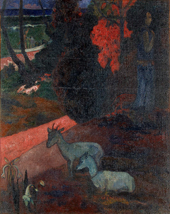 Landscape with Two Goats (Tarari Maruru) by Paul Gauguin