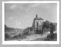 Landschaft mit Kirche und Figuren by Adolf Rudolf Holzhalb