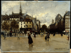 Le boulevard du Palais, vu de la place Saint-Michel by Anonymous