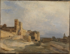 Le château des papes by Jean-Baptiste-Camille Corot