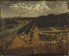 Le jardin des Tuileries, vu du pavillon de Flore, vers 1830 by Anonymous