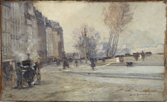 Le Quai des Grands Augustins by Eugène Louis Gillot