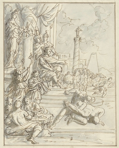 Lucius Aemilius Paullus laat te Amphipolis feesten aanrichten by Elias van Nijmegen