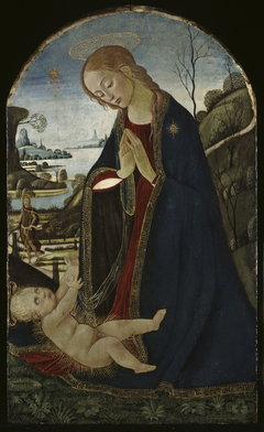 Madonna Adoring The Christ Child by Jacopo da Sellaio