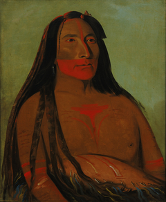 Máh-to-tóh-pa, Four Bears, Second Chief in Mourning by George Catlin