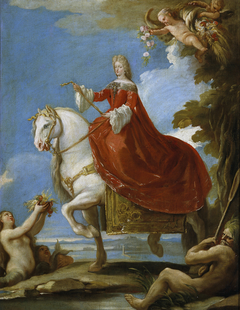 Maria Anna of Neuburg, Queen of Spain, on Horseback by Luca Giordano