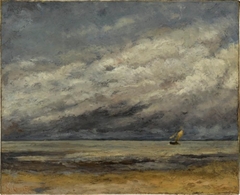 Marine avec voilier à l'approche de l'orage by Gustave Courbet