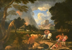 Moses and Aaron calling down the Plague of Hail upon Egypt by Pieter Mulier