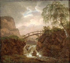 Nordic Landscape with a Wooden Bridge by Johan Christian Dahl