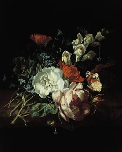 Nosegay on a Marble Plinth by Rachel Ruysch