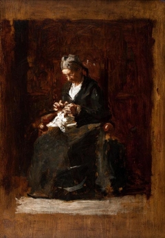 Old Lady Sewing by Thomas Eakins