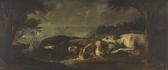 Otter harassed by dogs by Pieter Boel