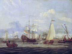 Peter the Great inspecting a ship at Amsterdam by Abraham Storck