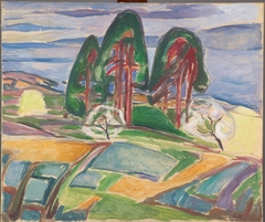 Pine Trees and Fruit Trees in Blossom by Edvard Munch