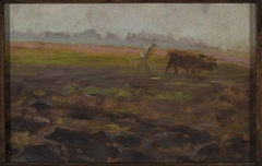 Ploughing oxen by Władysław Ostrowski