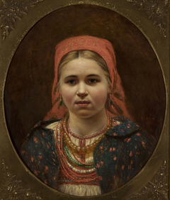 Portrait of a girl in a folk attire by Anonymous