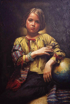 "Portrait of a little girl" by Οδυσσέας Οικονόμου