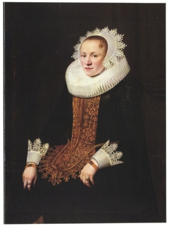 Portrait of a Young Lady in a Wedding Stomacher, Aged 21 by Jan van Ravesteyn