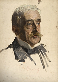 Portraitstudie Prof. Emil Warburg, Physiker. Entwurf zu dem verschollenen Gemälde "Letzte Sitzung der Preußischen Akademie der Wissenschaften im alten Haus" by William Pape