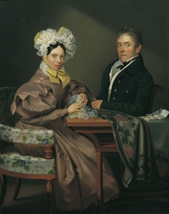 Porträt einer Dame und eines Herrn by Leopold Fertbauer